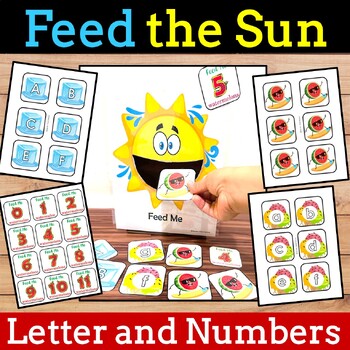 Feed The Sun Numbers & Letters for Pre-k & K review Game, Summer Activities