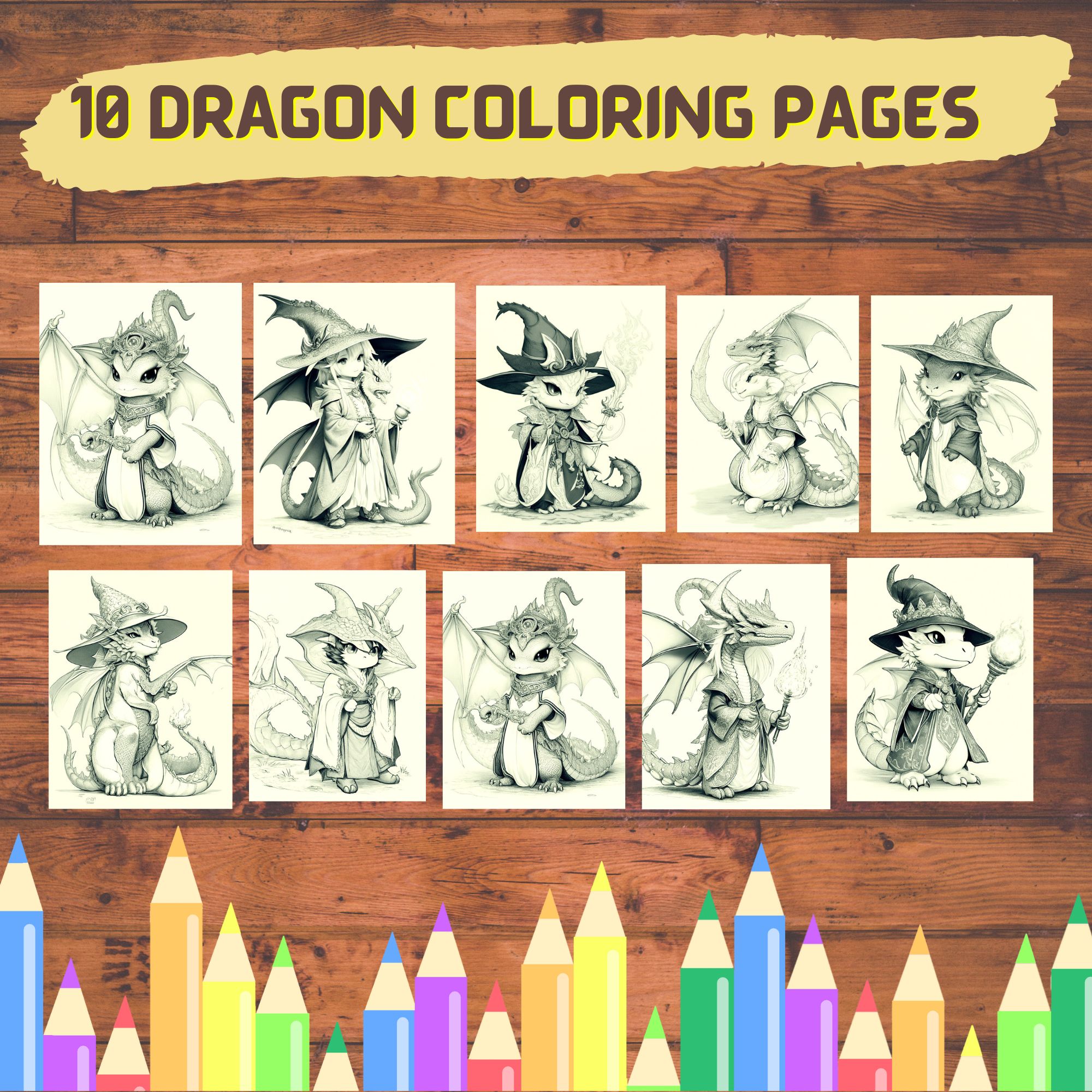 DRAGON COLORING SHEETS