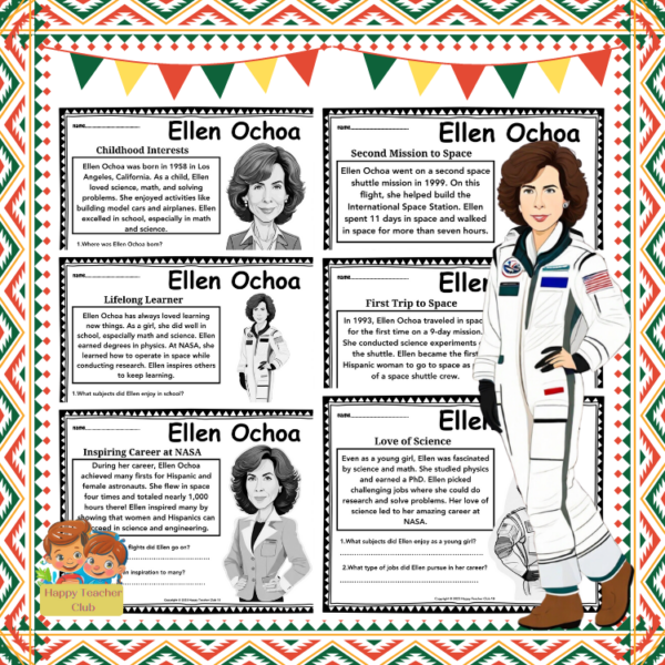 Hispanic Heritage Month Ellen Ochoa reading comprehension | Made By ...