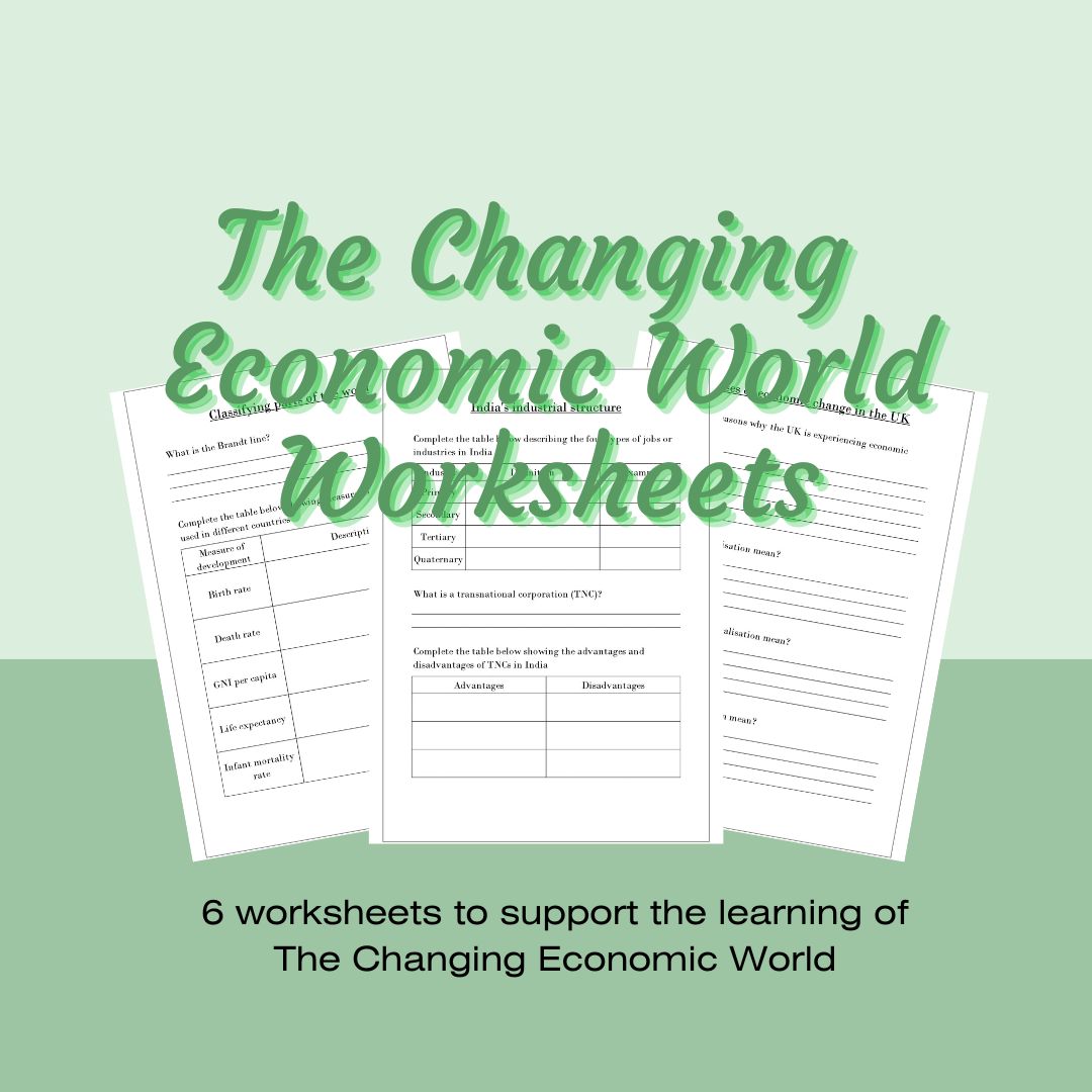 Geography The Changing Economic World Worksheets