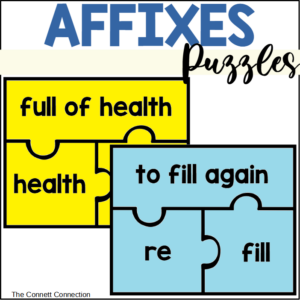 Affixes Puzzles for Prefixes and Suffixes