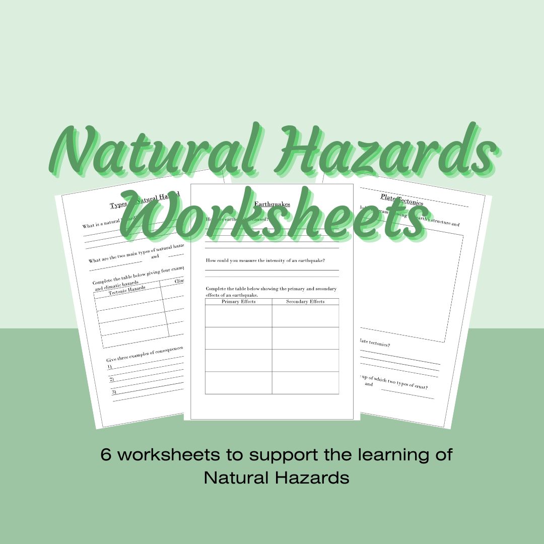 GCSE Geography Natural Hazards Worksheets