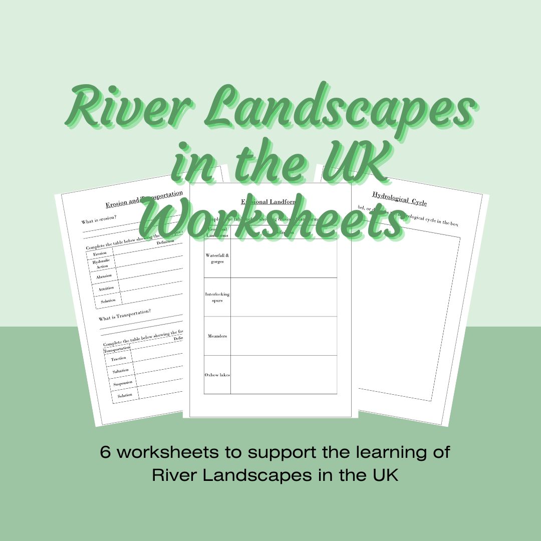 Geography River Landscapes in the UK Worksheets