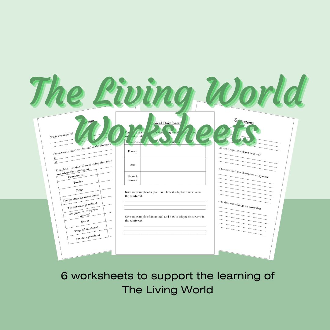 Geography The Living World Worksheets