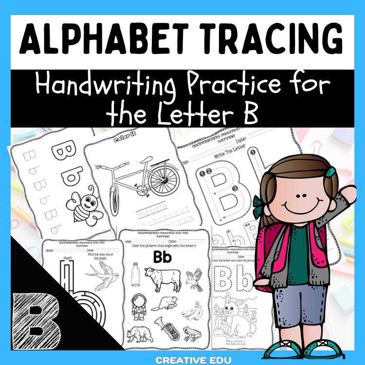 Alphabet Tracing Cards: Handwriting Practice for Letter B