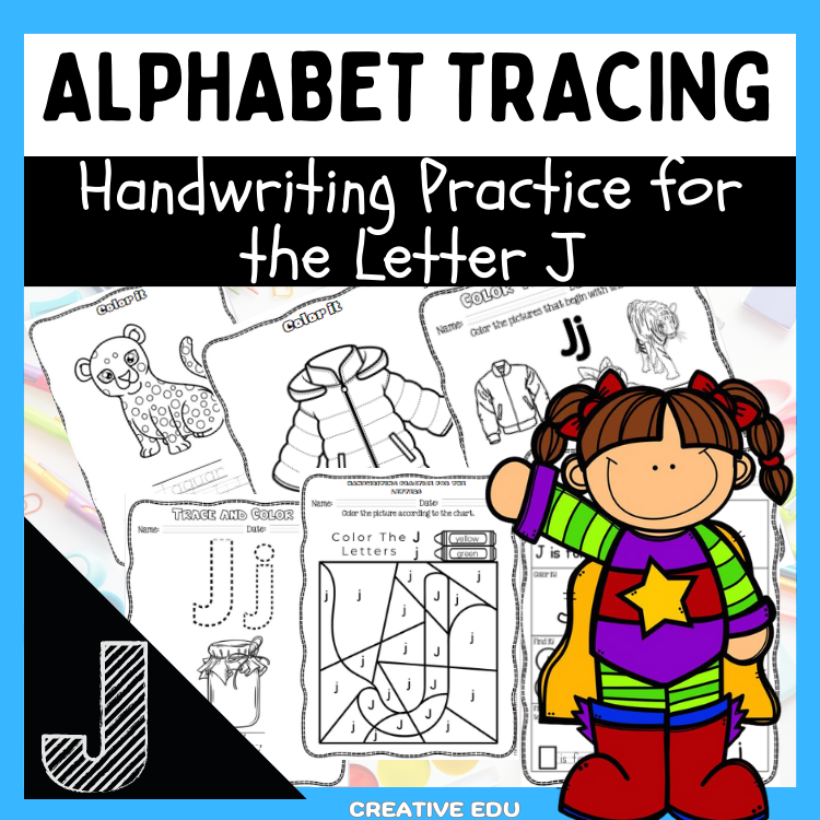 Alphabet Tracing Cards: Handwriting Practice for Letter J