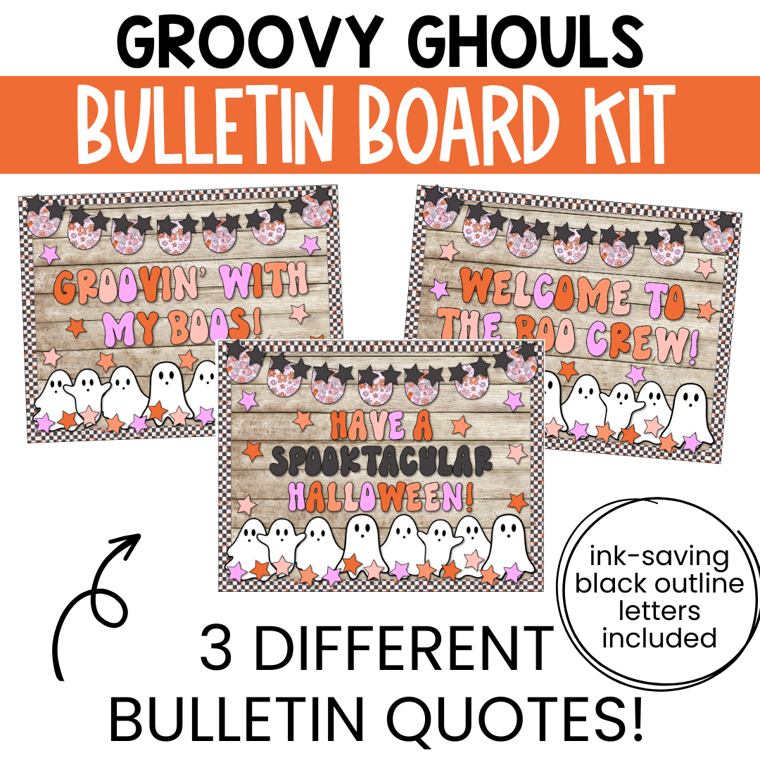 Groovy Ghouls Halloween Bulletin Board Kit / Retro Halloween Decor ...