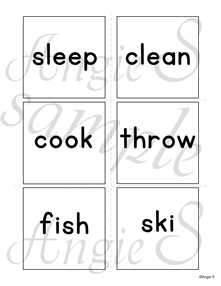 Action Verbs ESL Activity | Word to Picture Match for Speech Therapy ...