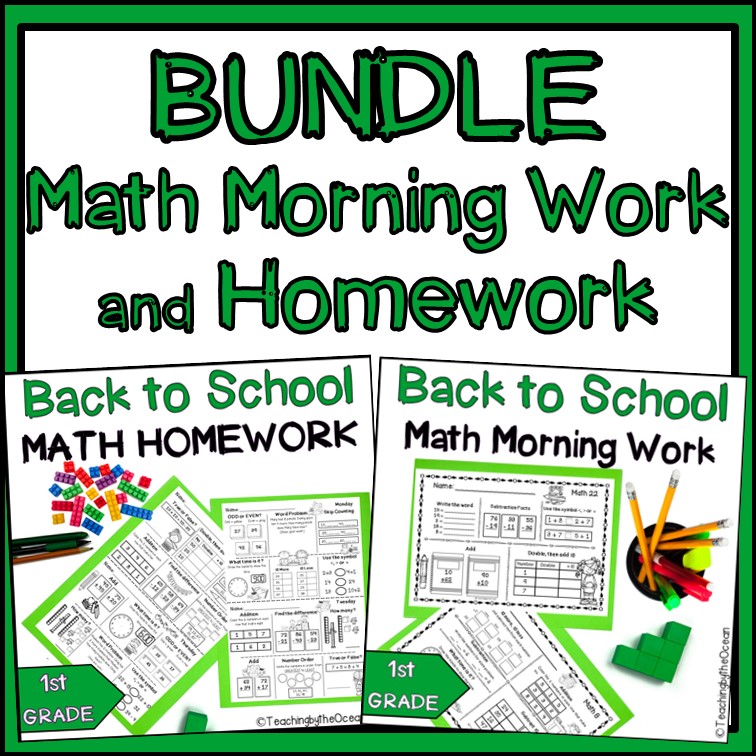 1st Grade Math Morning Work and Homework - BTS
