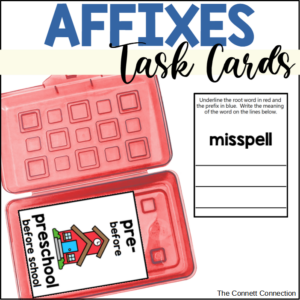 Affixes Task Cards for Prefixes and Suffixes