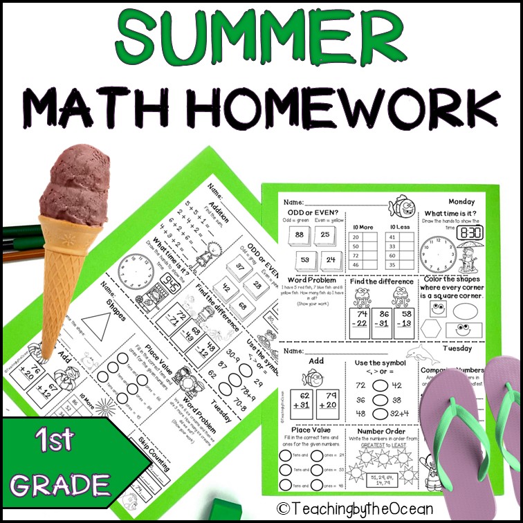 1st Grade Math Homework - Summer