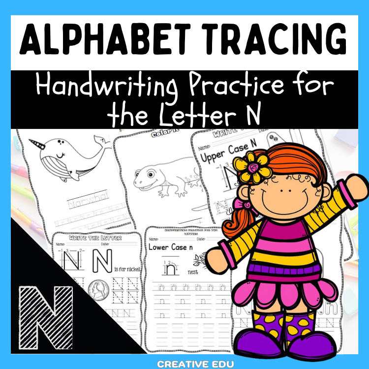 Alphabet Tracing Cards: Handwriting Practice for Letter N