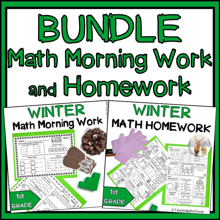 1st Grade Math Morning Work | 1st Grade Math Homework - Winter