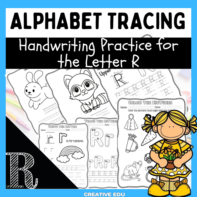 Alphabet Tracing Cards: Handwriting Practice for Letter R