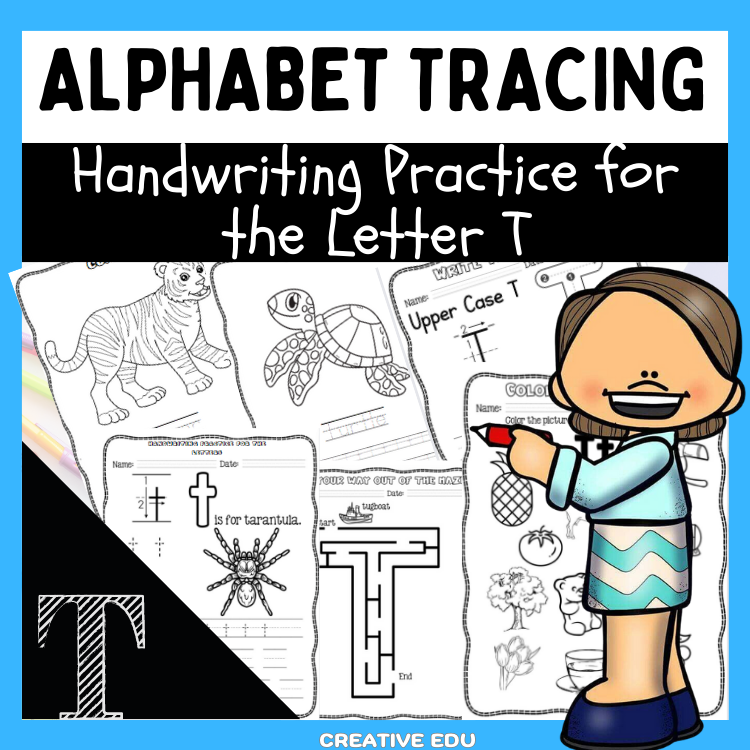 Alphabet Tracing Cards: Handwriting Practice for Letter T