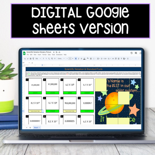 Scientific Notation and Standard Form Cut and Paste Activity or Digital ...