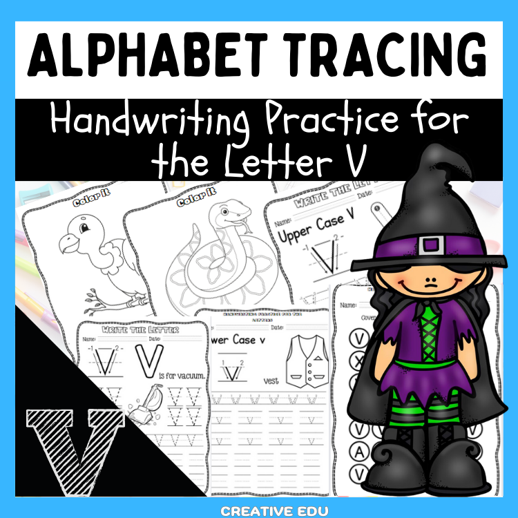 Alphabet Tracing Cards: Handwriting Practice for Letter V