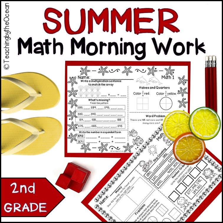 Summer 2nd Grade Math Morning Work / 2nd Grade Math Spiral Review