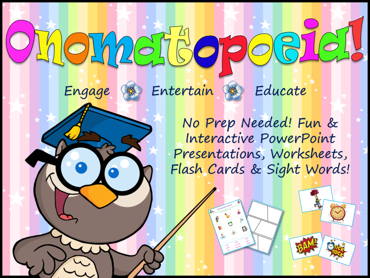 Onomatopoeia! Mega Bundle with Fun & Interactive PPTs, Flashcards & Activities!