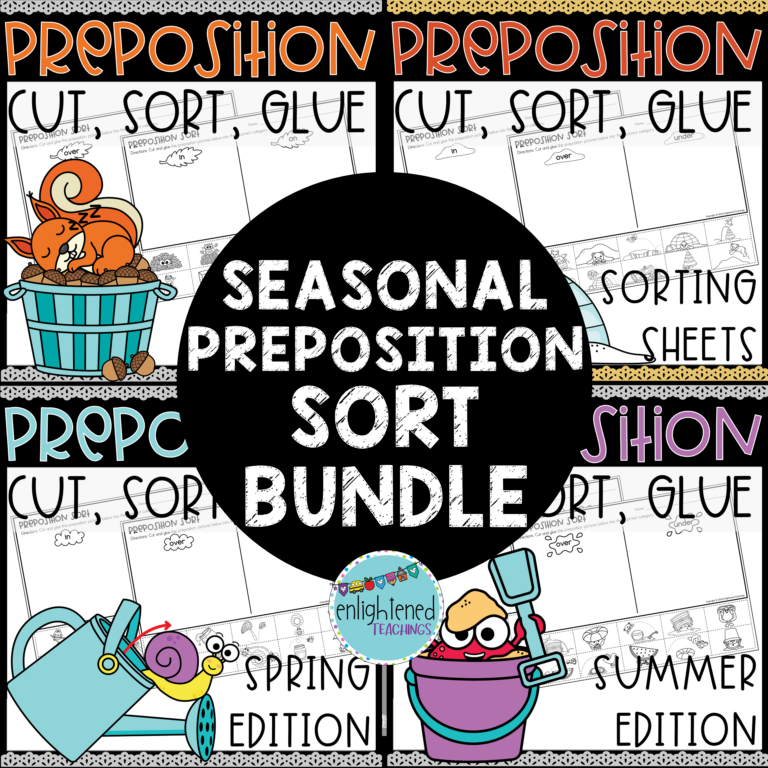 Seasonal Preposition Sort Worksheets Sorting Positional Words BUNDLE ...