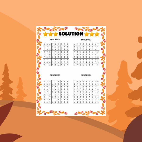 Printable Fall Sudoku Puzzles With Solution - Fun Autumn Season ...