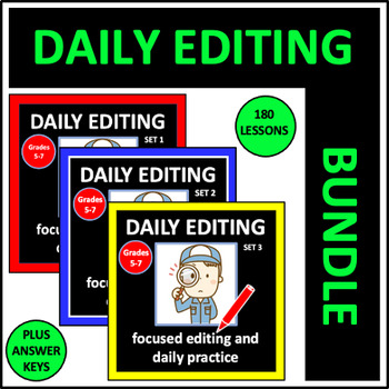 Daily Editing Bundle - editing practice for Grades 5-7