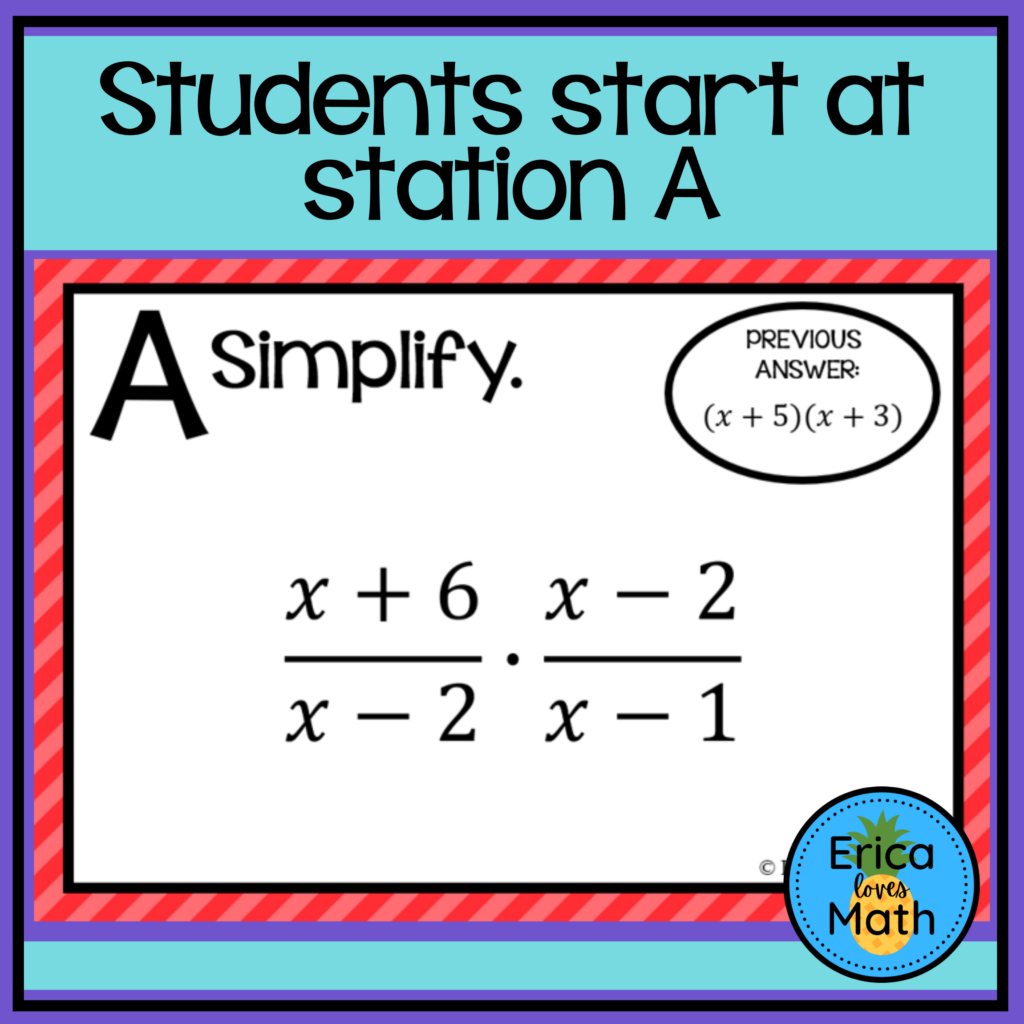 Multiplying & Dividing Rational Expressions Digital Activity Scavenger ...