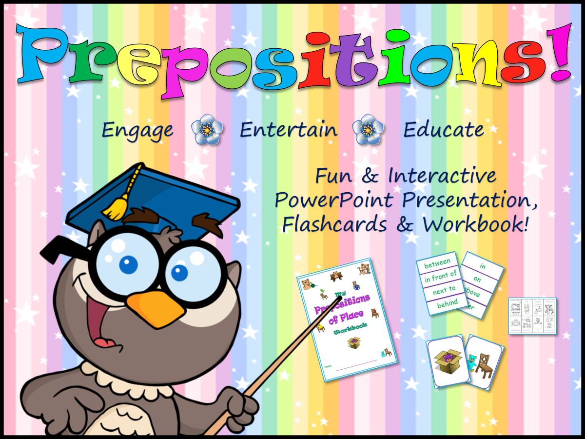 Prepositions of Place: PPT, Workbook, Flashcards & Sight Words!