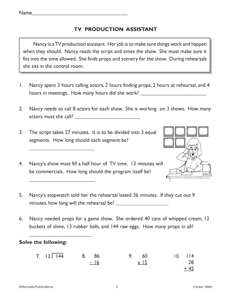 Career Math - Math at Work: 196 Life Skills Word Problems- Multi-Step ...