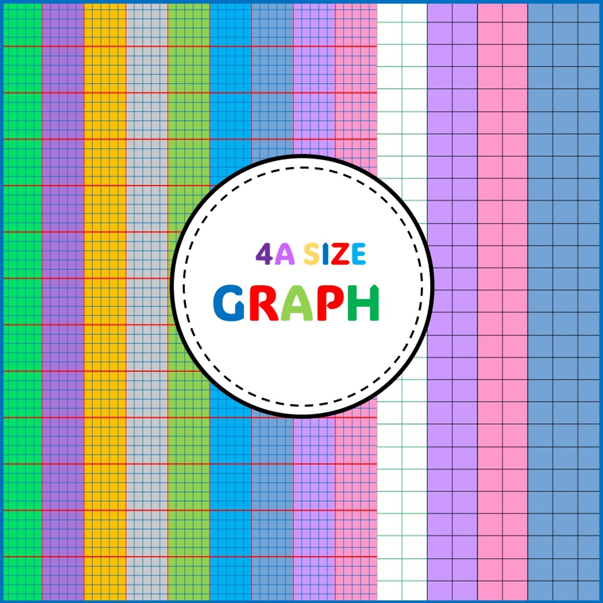 20 Sheets colorful graph Paper Multi Squares