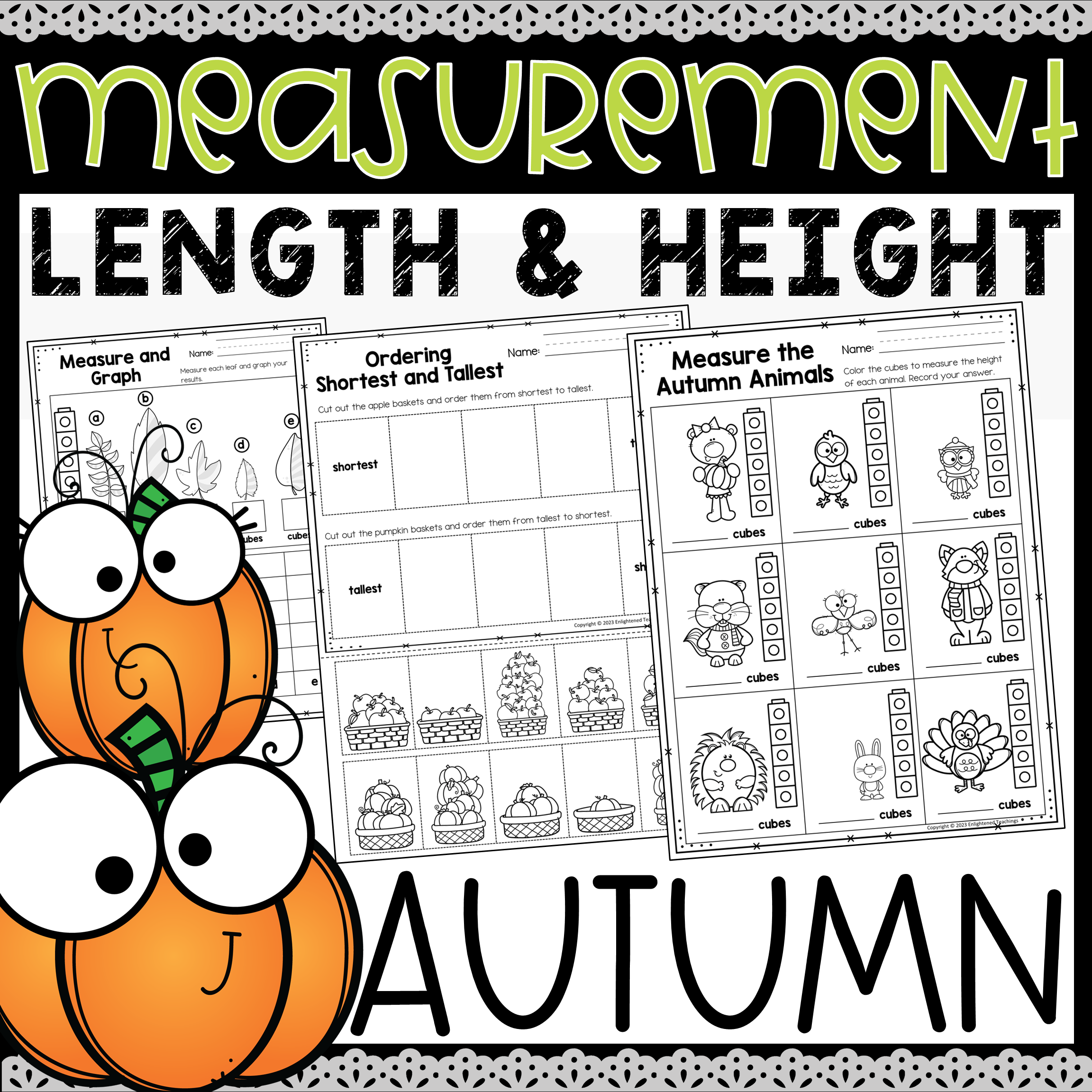 Fall Measurement Worksheets Fall Non Standard Measurement Autumn Measuring