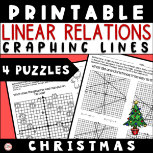 Graphing Linear Equations Christmas Puzzle Printable Math Activity ...