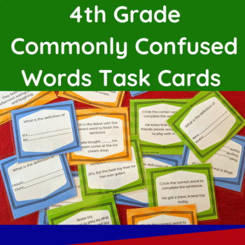 4th Grade Commonly Confused Words Task Cards Language Skills and Grammar
