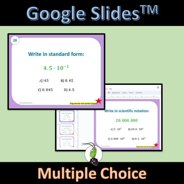 Scientific Notation Task Cards Algebra 1 Task Cards | Google Form and ...