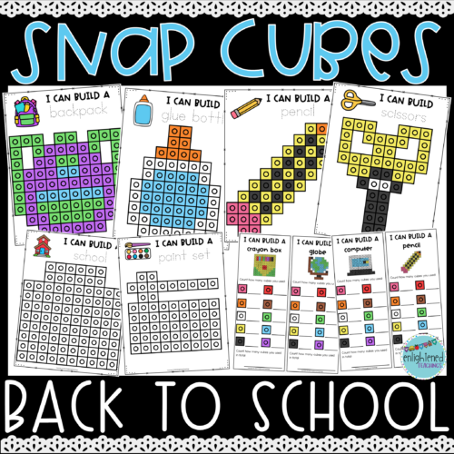 Back to School Snap Cube Mats Fine Motor Skills Counting Cubes Counting ...