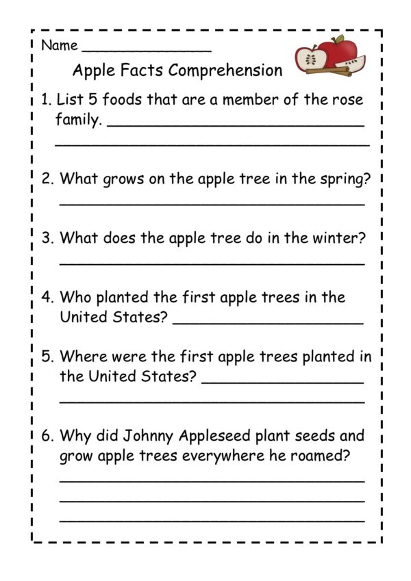 Apple Facts Reading Comprehension Passage | Made By Teachers