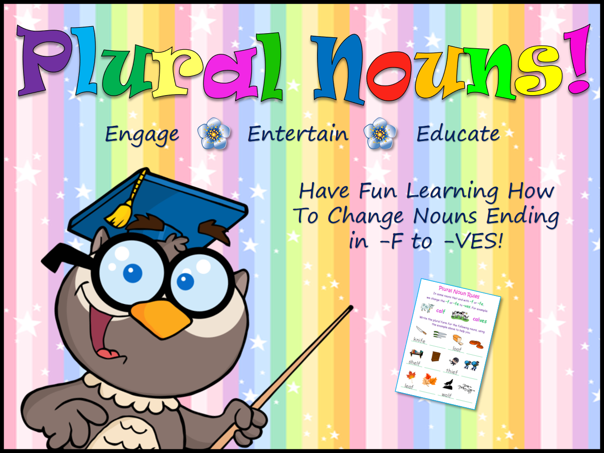 Plural Nouns: Changing F to VES Interactive PPT & Worksheet! No Prep!
