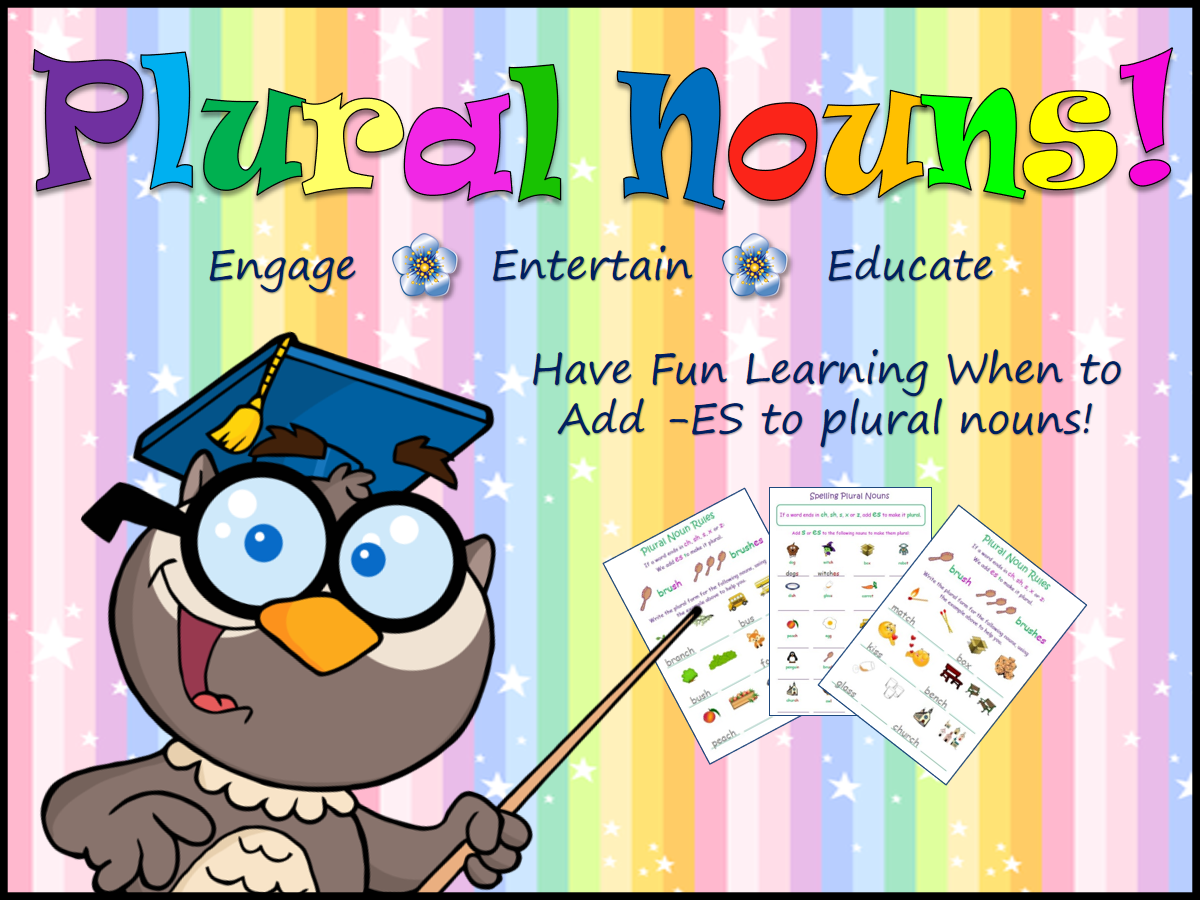 Plural Nouns: Adding -ES To Nouns! Interactive PPT & Worksheets! No Prep!
