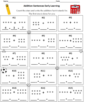 In Addition Example Addition Sentences Early Learning (30 Examples) - Made By Teachers