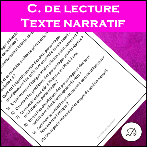 Compréhension de lecture - Texte narratif / French Reading ...