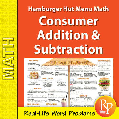 Menu Math: Hamburger Hut - Consumer Addition and Subtraction