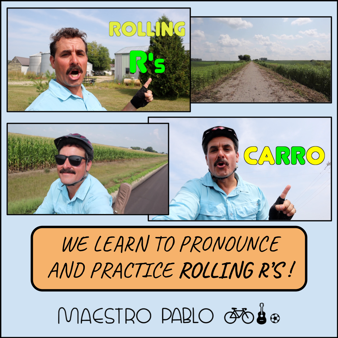 How to roll R's while rolling on hills! / Bike Travel Video and Worksheets