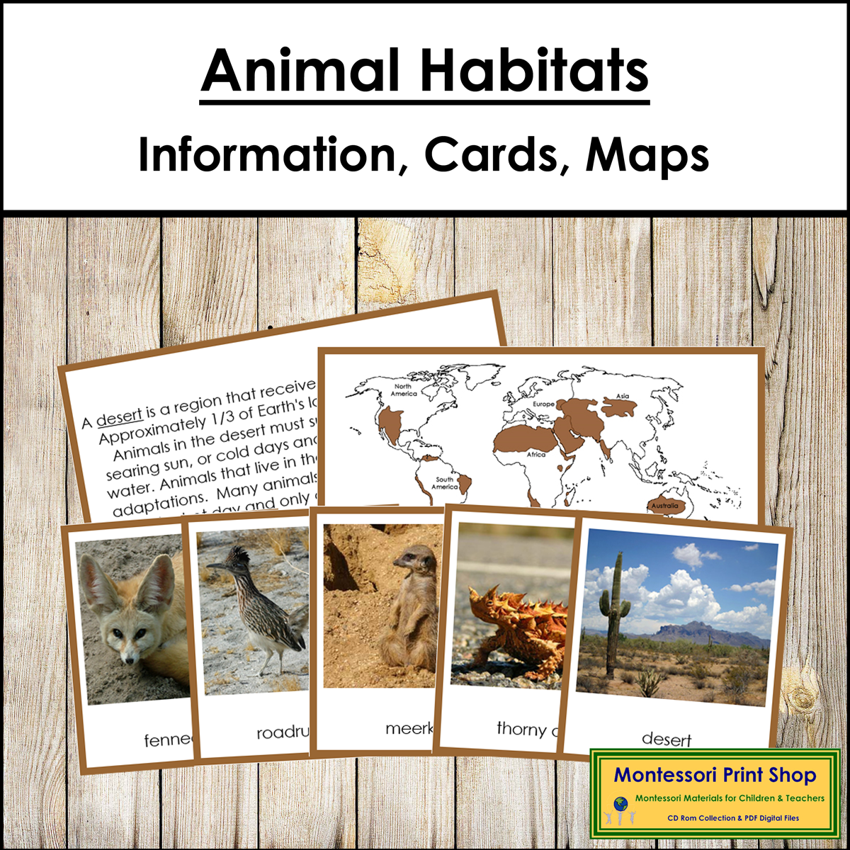 Animals and Their Habitats (color-coded) - Sorting Cards & Maps