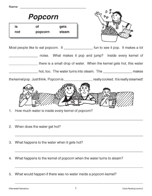 20 Cloze Reading Passages: Reading Level 2 - Made By Teachers