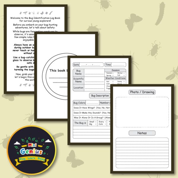 Bug Identification Log Book for Kids: Insect Observation & Hunting ...