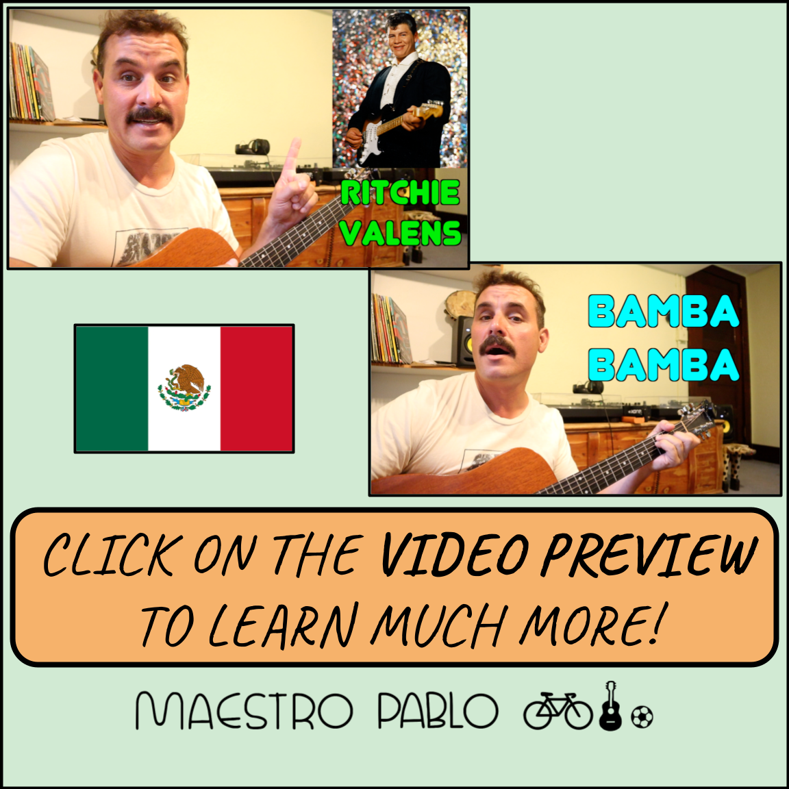 La Bamba de Ritchie Valens Sing Along Video Song / Printable Worksheets