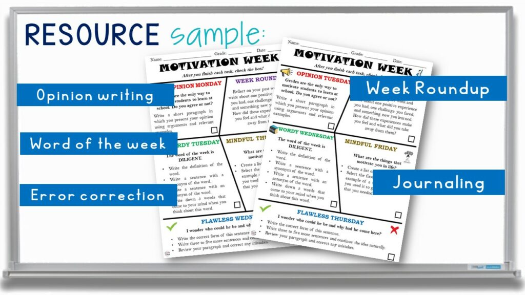 4-Day School Week ELA Bell Ringers For Middle School - ALL YEAR of ...
