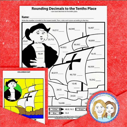 5th Grade - Rounding Worksheets | Rounding Decimals | Color by Number ...