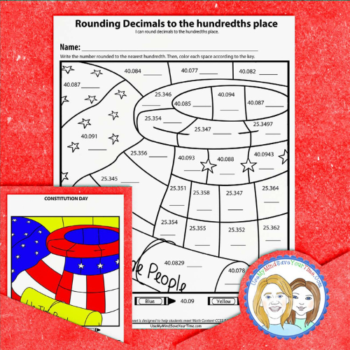 5th Grade - Rounding Worksheets | Rounding Decimals | Color by Number ...