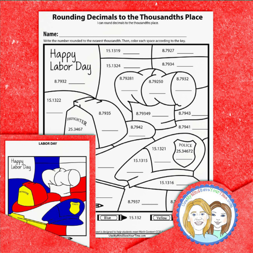 5th Grade - Rounding Worksheets | Rounding Decimals | Color by Number ...